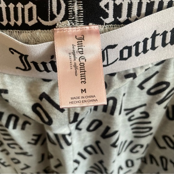 Juicy Couture Grey & Black “Love Juicy” Print Cuffed Pajama Pants – Medium GUC - Picture 6 of 16